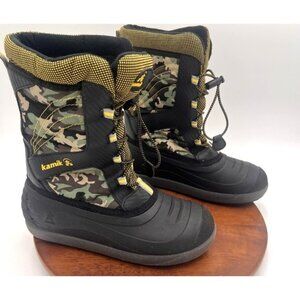 Kamik Unsex Kids Size 6 Insulated Snow Boots Waterproof Nylon Upper Rubber Toe